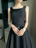 Elegant Black Celebrity Party Dress Back Open Evening Dresses with Bow