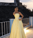 Classy Strapless Prom Dresses Long A-line Women Special Occasion Gown
