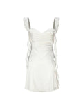 Cute Square Neck Pink Short Hoco Dress Open Back