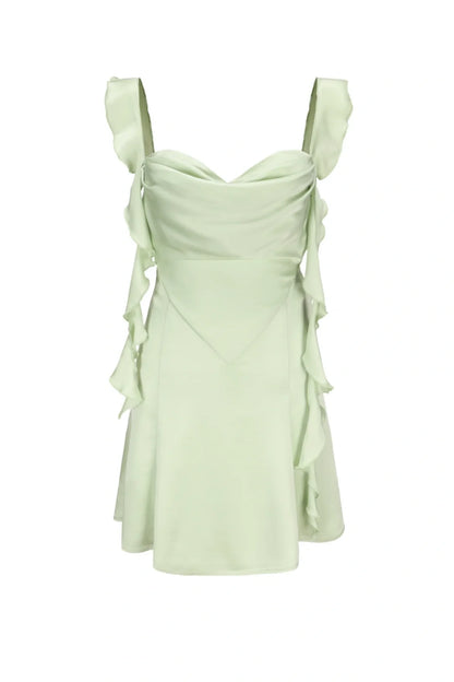 Cute Square Neck Pink Short Hoco Dress Open Back
