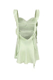 Cute Square Neck Pink Short Hoco Dress Open Back