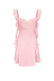 Cute Square Neck Pink Short Hoco Dress Open Back