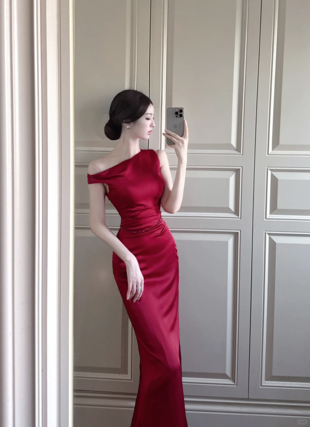 Elegant Burgundy Mermaid Maxi Dresses Satin Long Prom Dress