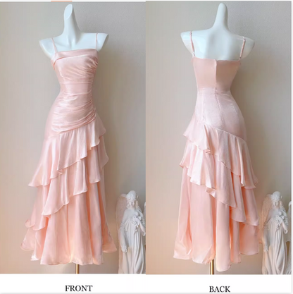 Fairytale Prom Dresses Tiered Ruffles Maxi Dress Spaghetti Straps Layered Ruffle