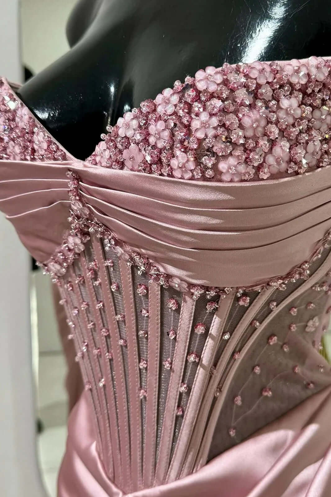 Sexy Prom Dress with Slit and Corset Ruched Bodycon Dresses Outfit Party
