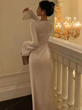 Elegant Flare Sleeve Mermaid Maxi Dresses Long Birthday Formal Gown Classy