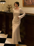 Elegant Flare Sleeve Mermaid Maxi Dresses Long Birthday Formal Gown Classy