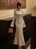 Elegant Flare Sleeve Mermaid Maxi Dresses Long Birthday Formal Gown Classy
