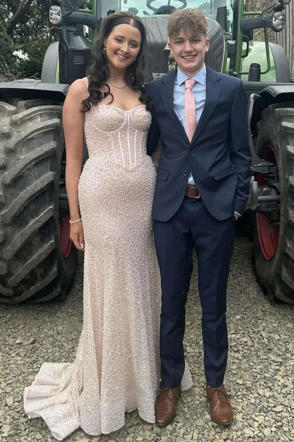 Glitter Blue Prom Formal Dress Long Mermaid Straps Holiday Dresses