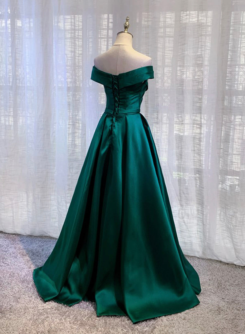 white christmas dresses Dark Emerald Green Evening Dresses Long Sleeve Beaded Prom Dress 20080 –  Viniodress main image 1