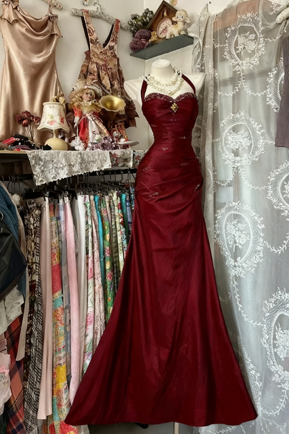 Royal Blue Mermaid Long Prom Dress Beaded Fitted Wedding Guest Dresses