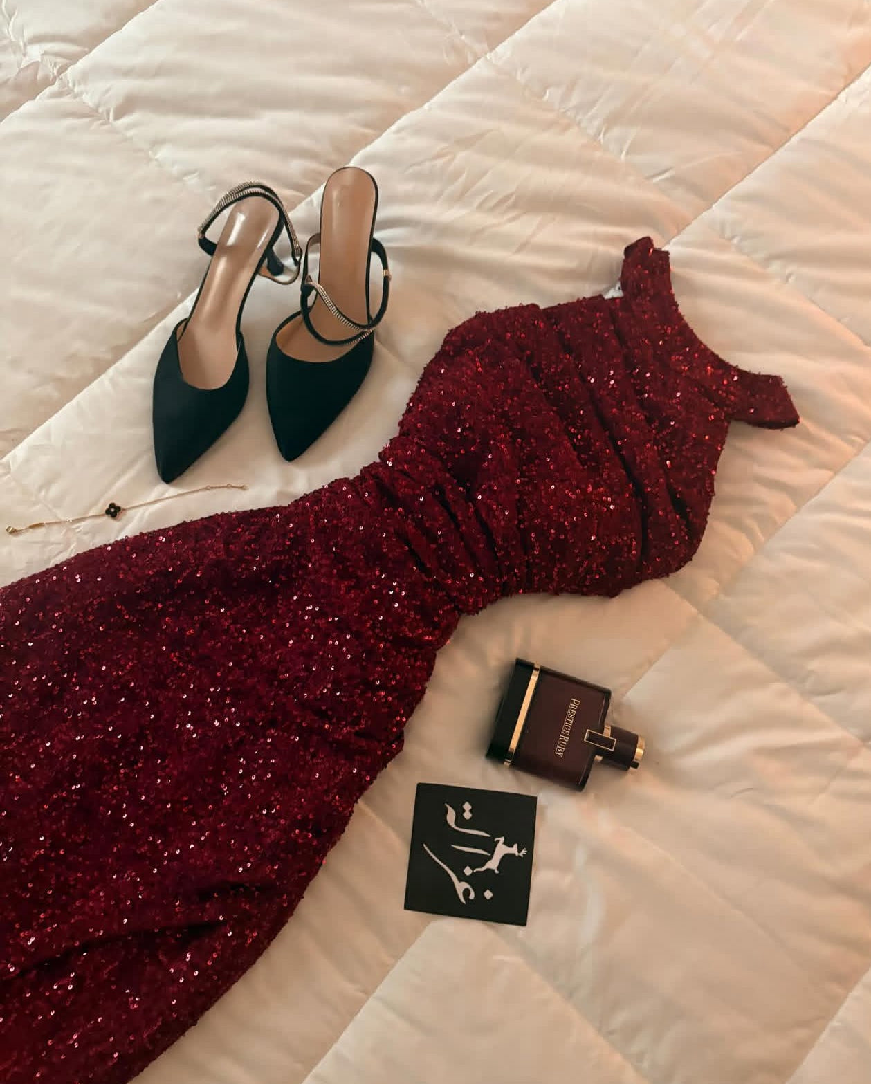 Burgundy Sequin Prom Dress Formal Evening Outfits for Women Classy