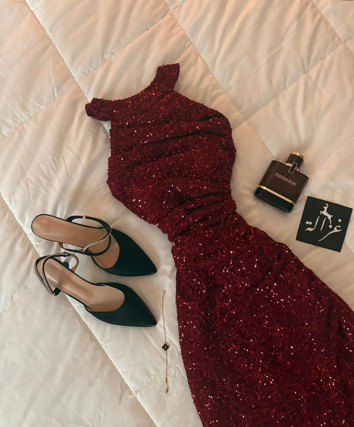 Burgundy Sequin Prom Dress Formal Evening Outfits for Women Classy