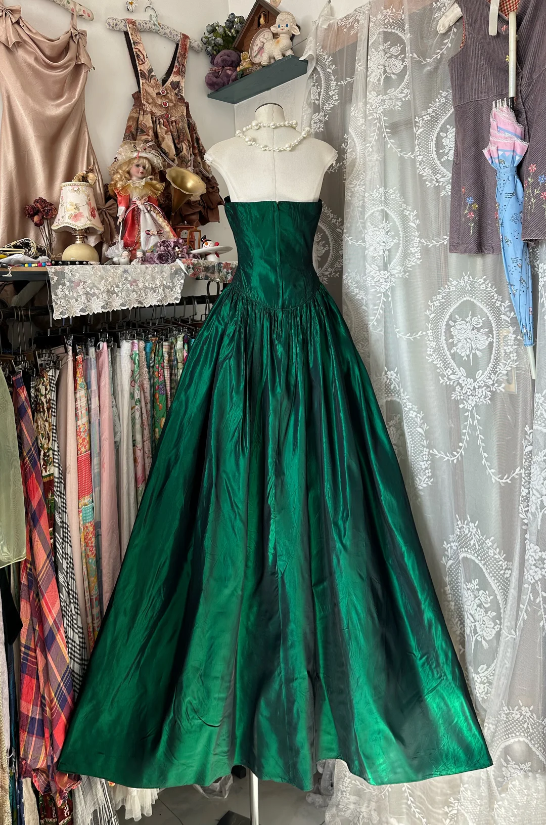 Strapless A Line Green Prom Dress Formal Holiday Party Dresses