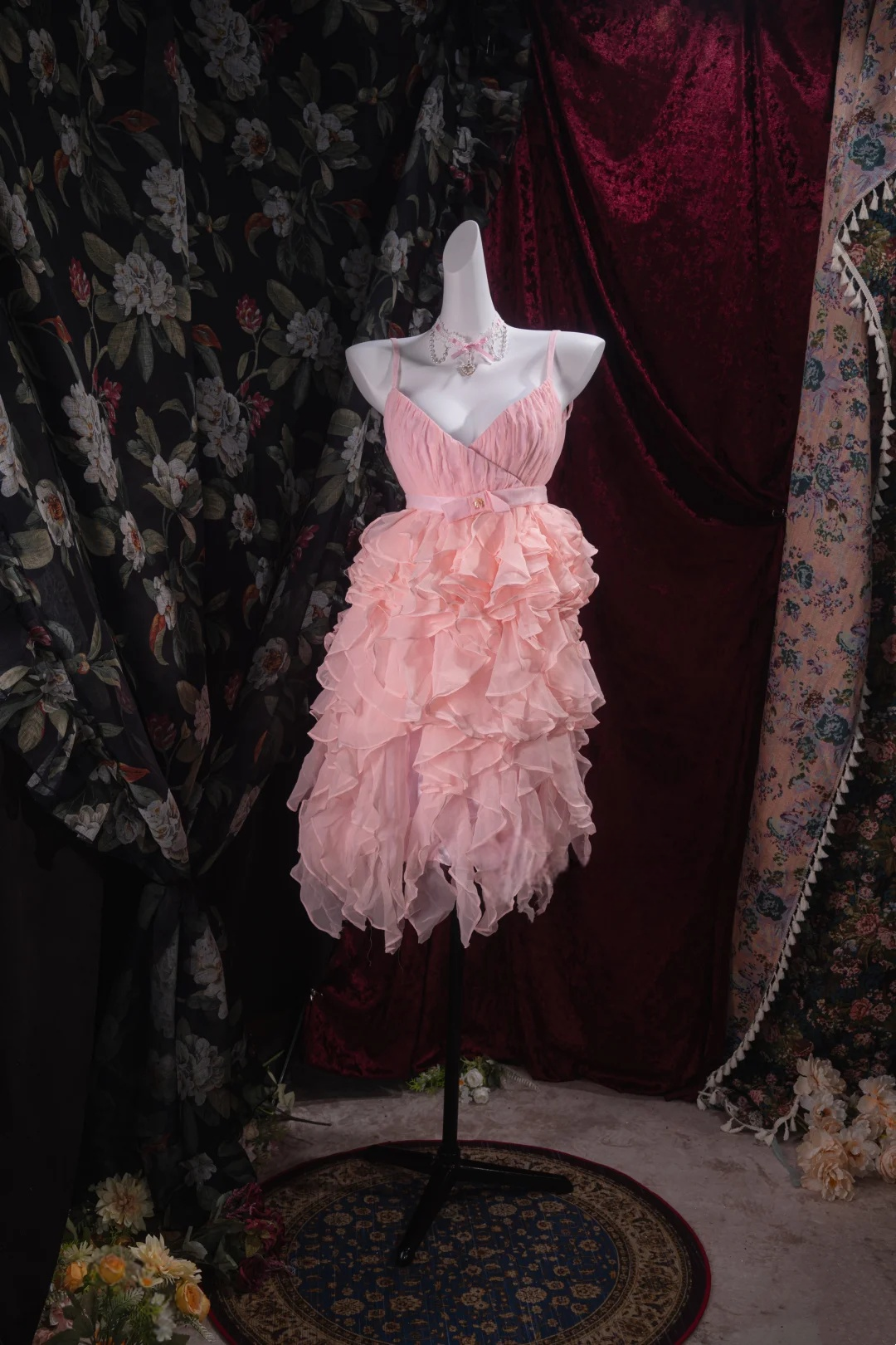 A Line Pink Ruffle Birthday Dress Short Formal Party Dresses for Special Occasions