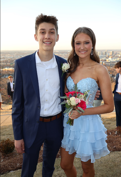 Cute Sweetheart Appliques Baby Blue Short Graduation Dress