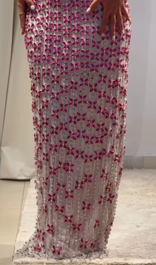 Sheath Spaghetti Straps Exquisite Rhinestone Mermaid Long Prom Dress Evening Dresses