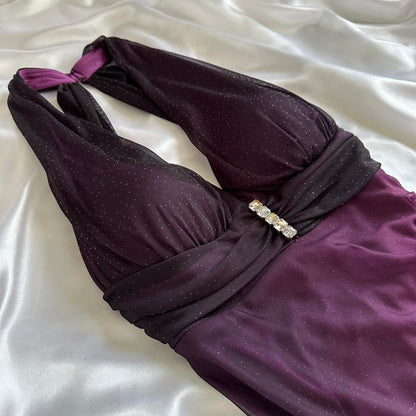 Charming Purple Gradient Long Prom Dress Wed Dress Formal Gown