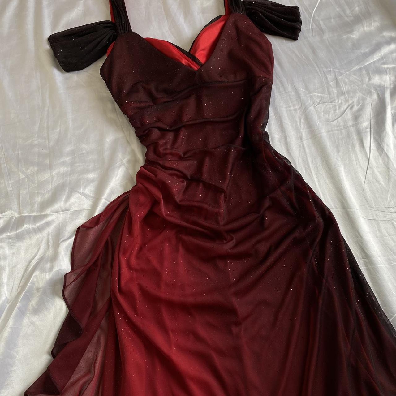 Beautiful A line Straps Ombre Red Long Chiffon Prom Dress – jkprom