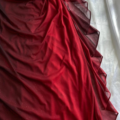 Beautiful A line Straps Ombre Red Long Chiffon Prom Dress jkprom Beautiful A line Straps Ombre Red Long Chiffon Prom Dress jkprom