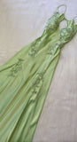 Fancy Mermaid Backless Long Prom Dress Spaghetti Straps Formal Dresses