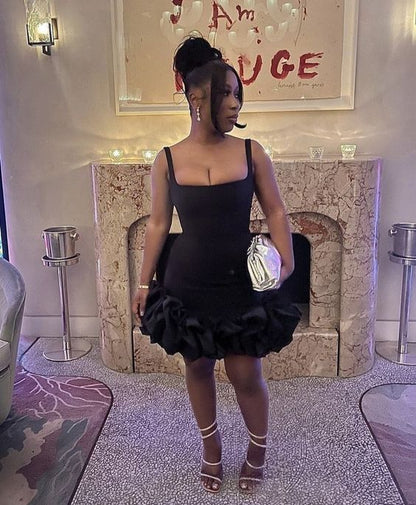 Black Short Party Dress Formal Classy Cocktail Gown