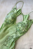 Beautiful Green Long Prom Dresses Wed Dress Formal Gown