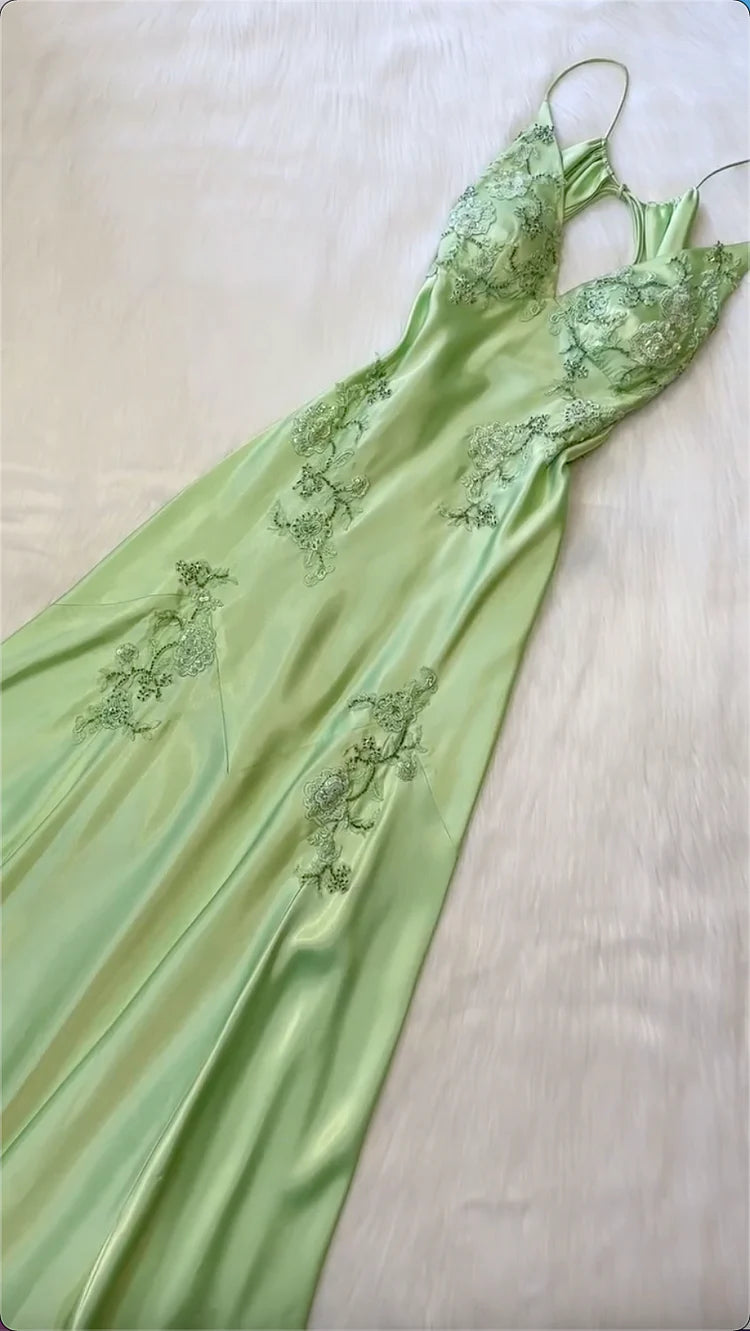 Chic Mermaid Satin Prom Dress Long Lady Dress for Party