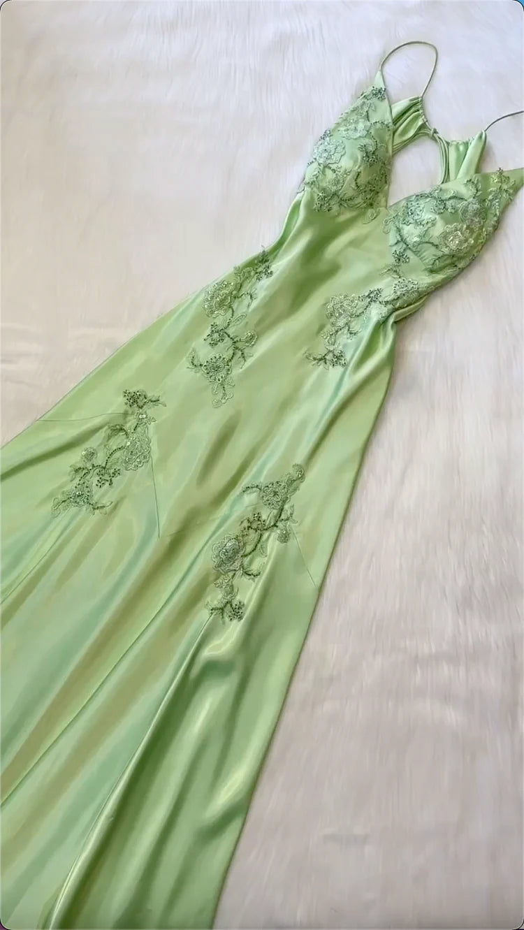 Chic Mermaid Satin Prom Dress Long Lady Dress for Party
