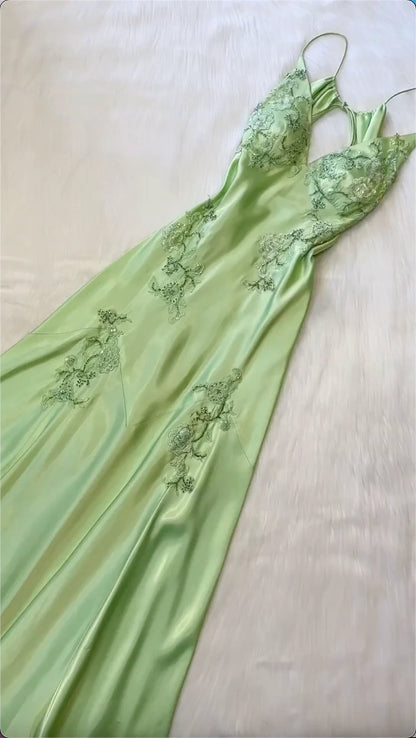 Chic Mermaid Satin Prom Dress Long Lady Dress for Party