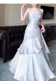 Modest Mermaid Long Prom Dresses Spaghetti Straps Birthday Party Dress Evening Gowns