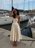 Simple A line Spaghetti Straps Satin Evening Party Dress Special Occasion Dresses