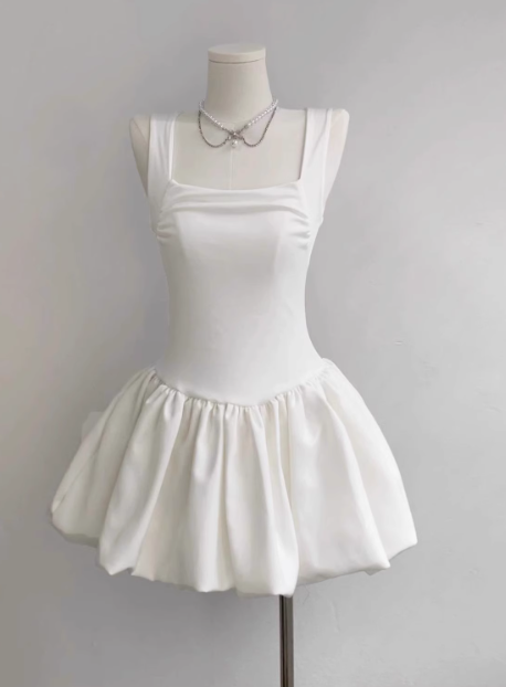 Sweet Square Neck Sleeveless Waist Ballet Puffy Birthday Mini Homecoming Dress
