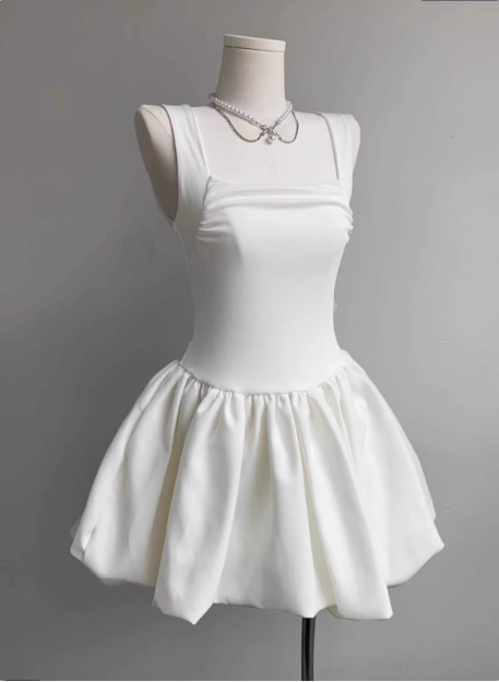 Sweet Square Neck Sleeveless Waist Ballet Puffy Birthday Mini Homecoming Dress