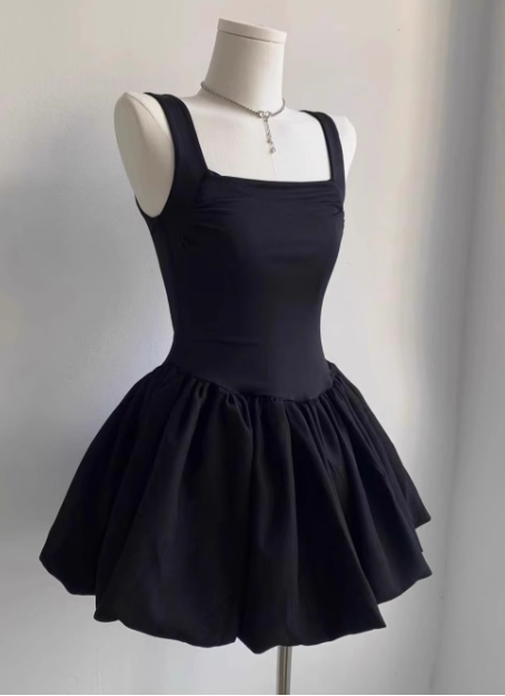Sweet Square Neck Sleeveless Waist Ballet Puffy Birthday Mini Homecoming Dress