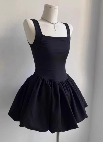 Sweet Square Neck Sleeveless Waist Ballet Puffy Birthday Mini Homecoming Dress