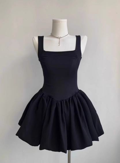 Sweet Square Neck Sleeveless Waist Ballet Puffy Birthday Mini Homecoming Dress