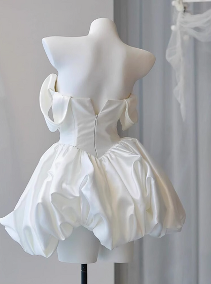 Cute Satin Short Party Night Dress Semi Formal Dresses