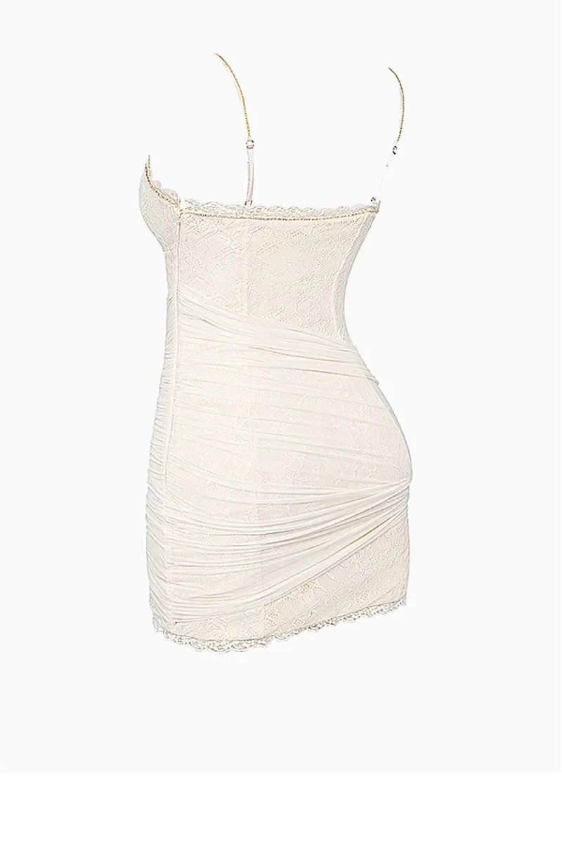 Sexy Lace V-neck Sling Bodycon Homecoming Dress Short