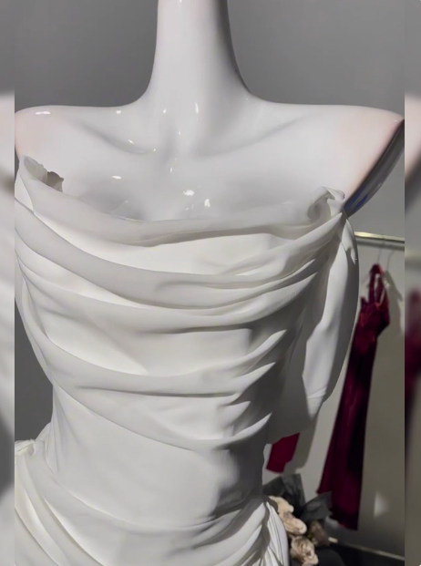 Ruched Chiffon White 17th Birthday Dress Short Prom Gown