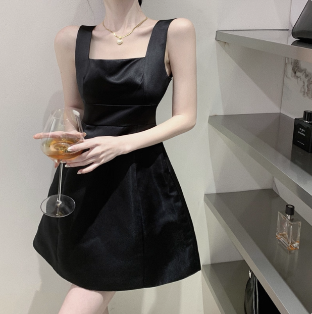 Simple Satin A-line Birthday Dress Short Wedding Guest Dresses
