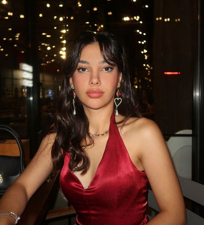 Elegant Burgundy Satin A-line Birthday Gown Short Dresses Party Night