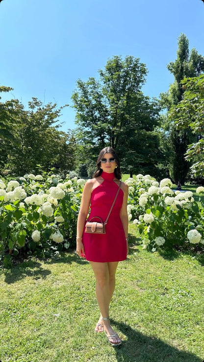 Elegant Halter Cocktail Short Dresses Casual Party Night