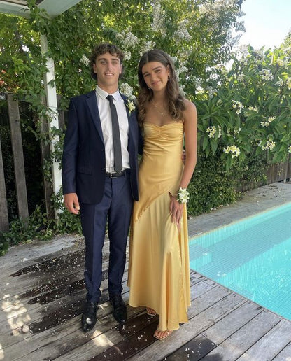 yellow party dresses Sexy Long Yellow Party Dress,Formal Dresses with Split – jkprom