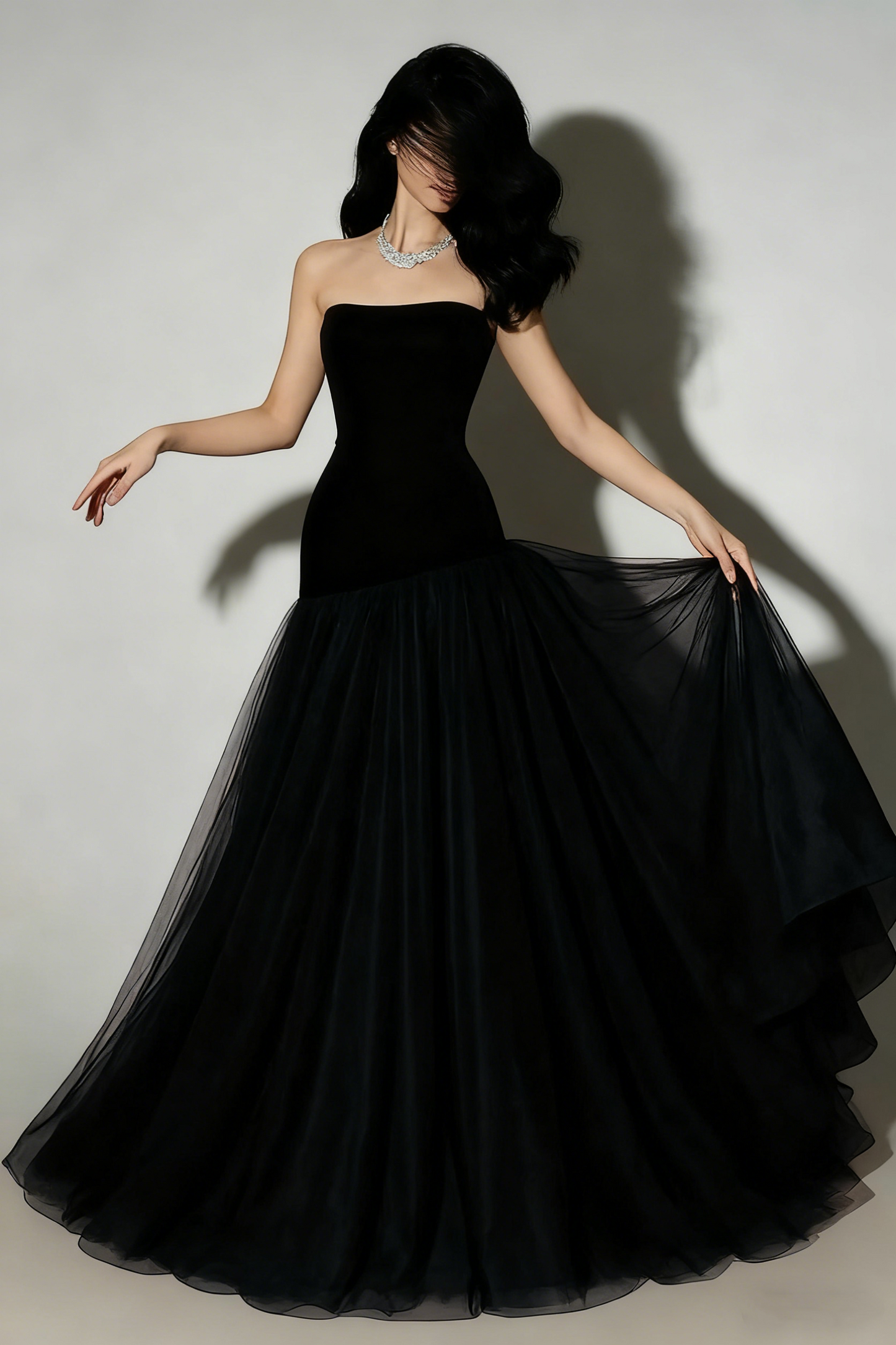Vintage Mermaid Strapless Burgundy Tulle Long Prom Dresses 20th Birthday Outfits Evening Gown