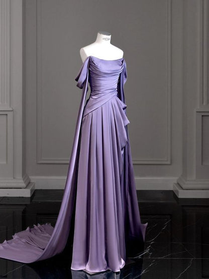 Luxury Satin Prom Dresses Wedding Evening Gown Party Dress