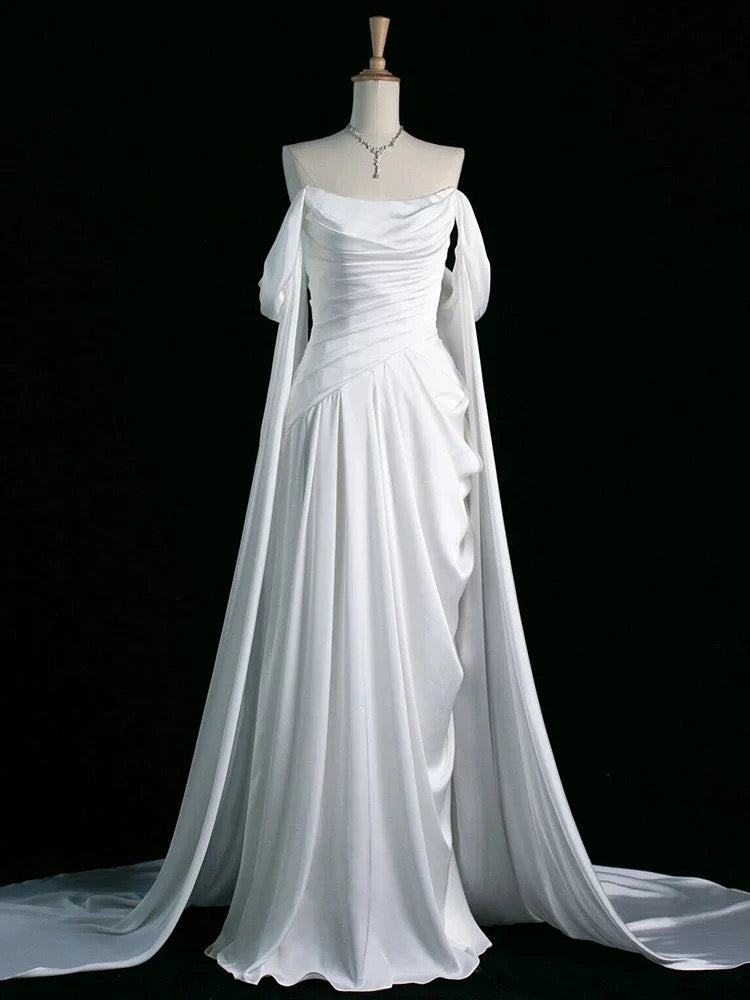 Luxury Satin Prom Dresses Wedding Evening Gown Party Dress