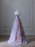 Pretty A line Strapless Tulle Long Prom Dress Formal Evening Dresses
