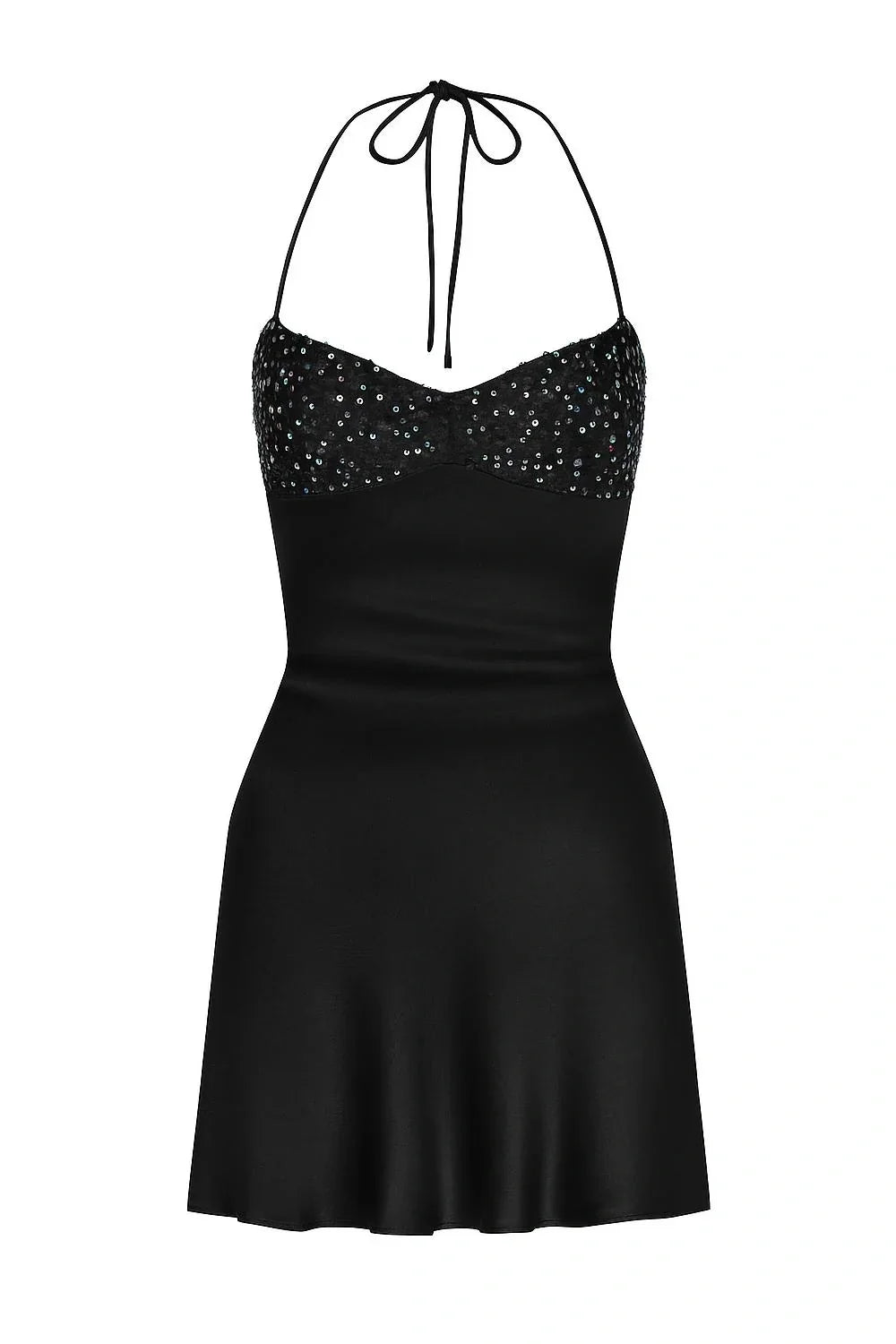 Spaghetti Straps Purple A-line Short Dress with Sequins Open Back