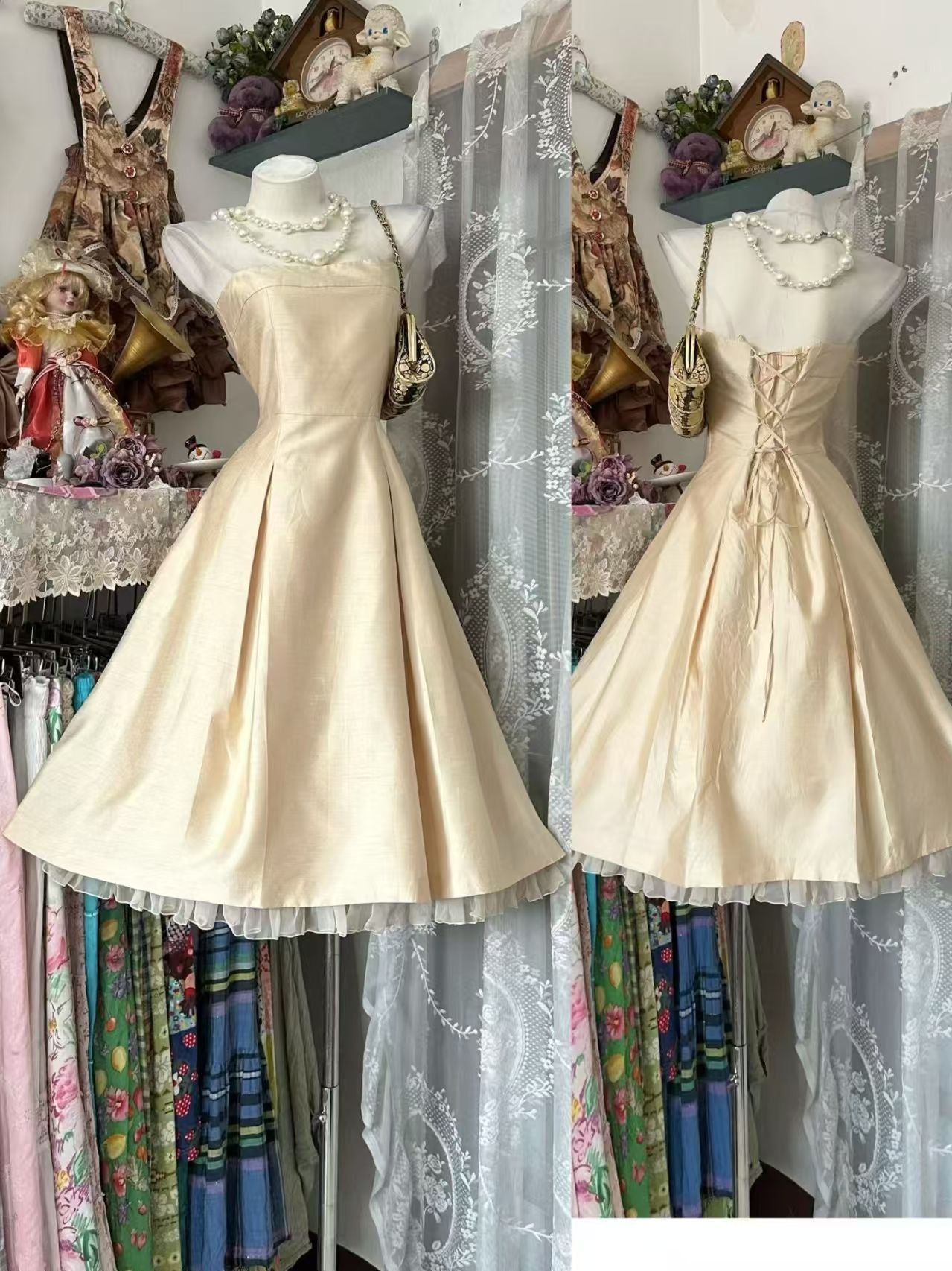 Strapless A Line Champagne Homecoming Dress Short Birthday Dresses